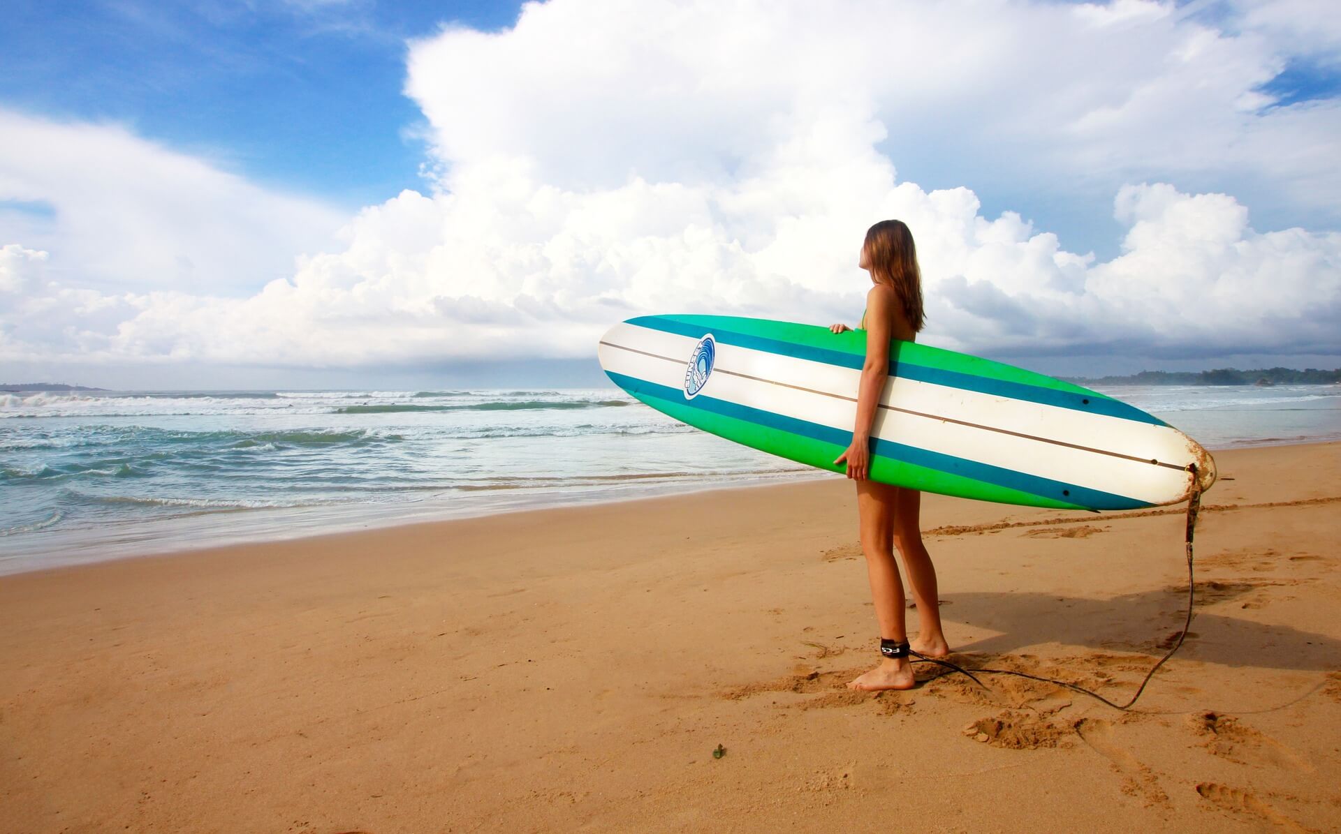 Surfing girl