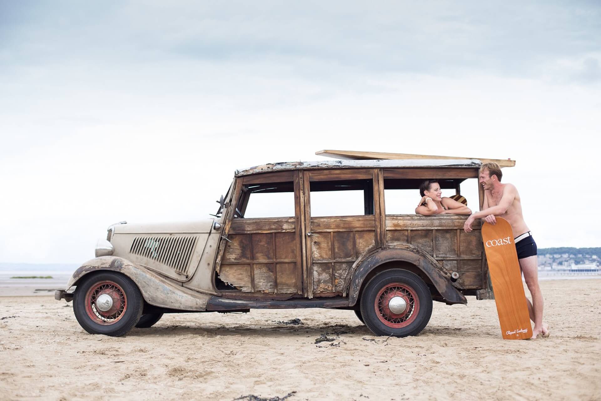 Woody surf van