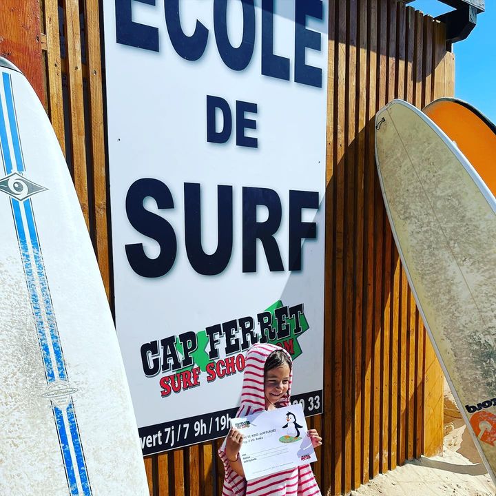 Diplôme récompensant la fin de semaine de stage #minisurfeurs #plagedutrucvert #capferret #surf